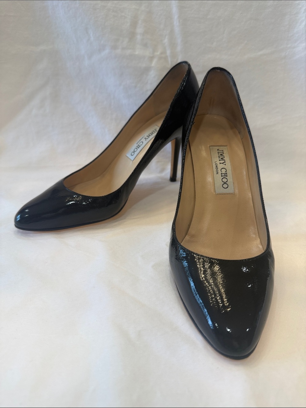 Jimmy Choo Black Patent Leather Pointed Toe Pumps